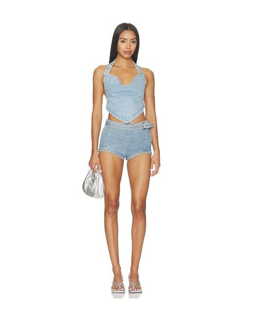 retroféte Blue Oleeara Denim Short
