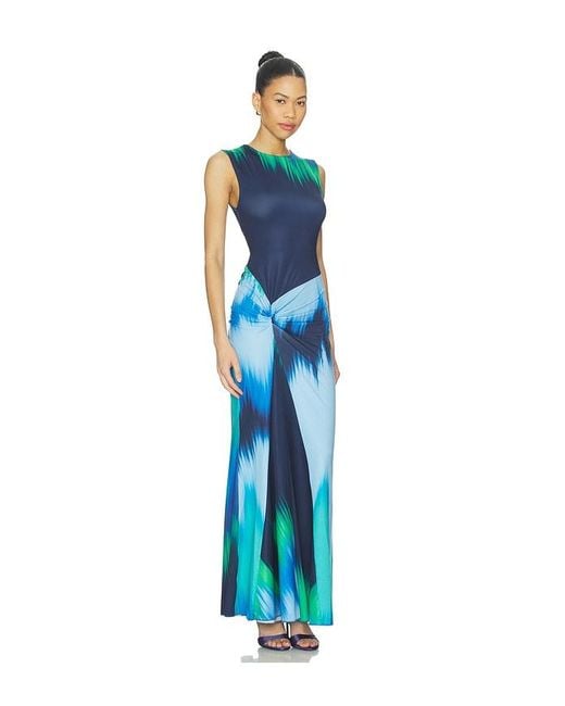 Eywasouls Malibu Blue Annie Sleeveless Midi Dress