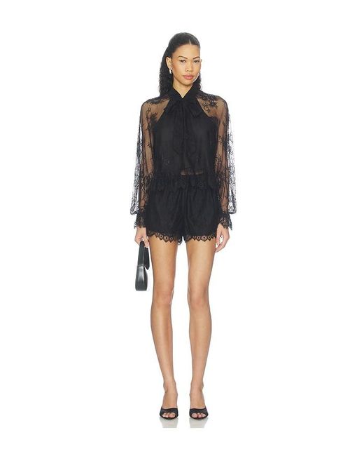 Cami NYC Black Tully Lace Blouse