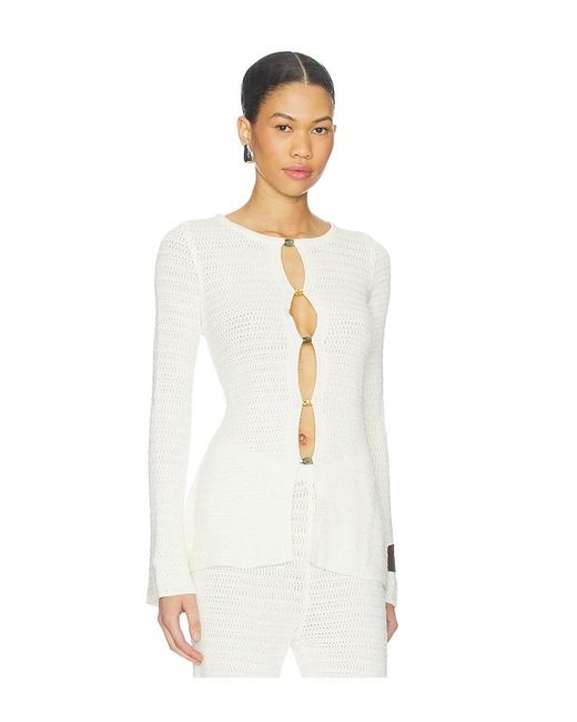4th & Reckless White Geri Knitted Top