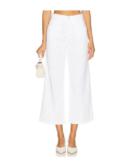 FAVORITE DAUGHTER White The Masha Super High Rise Wide Leg Crop Pant