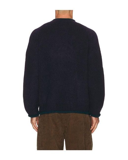 Brain Dead Blue Brooks Brothers California Rolled Neck Sweater for men