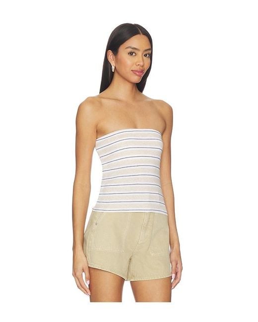 Enza Costa Natural Stripe Classic Bandeau Top