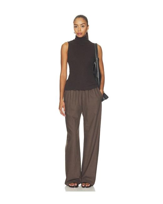 Enza Costa Brown Cashmere Jersey Shell Top