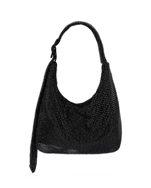 Olga Berg Black Calypso Crystal Shoulder Bag