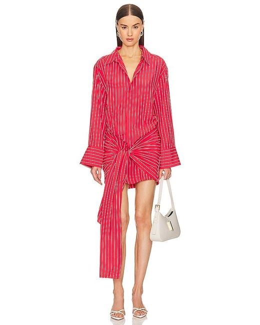 Bardot Red Malira Shirt Dress