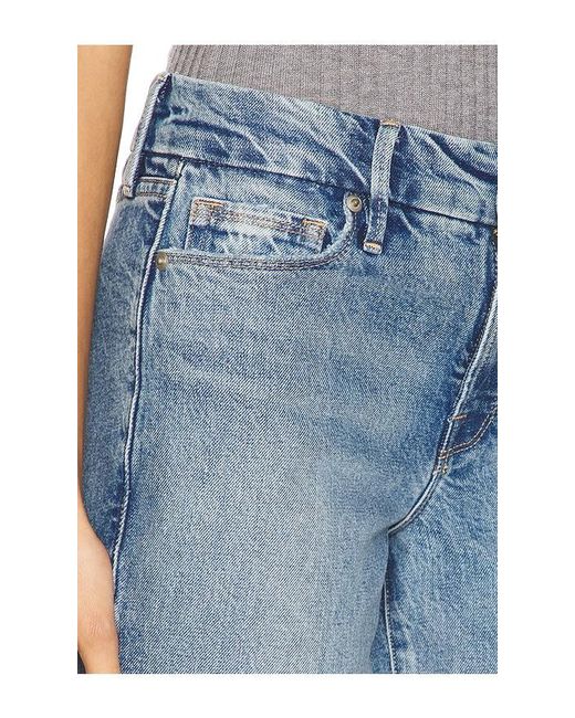GOOD AMERICAN Blue Mid Rise Good Classic Cuffed Jeans