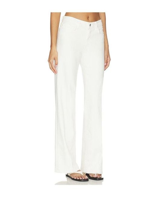 L'Agence White Joanne Wide Leg Jeans