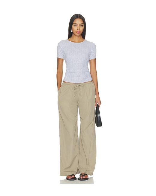 Leset White Pointelle Slim Fit Tee