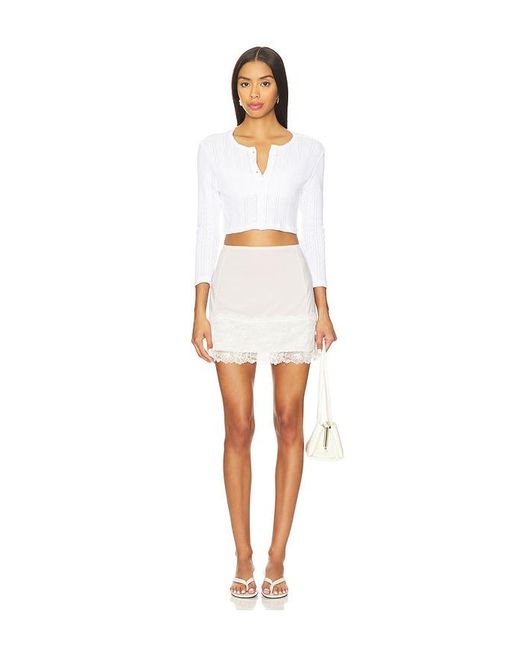 Free People White X Intimately Fp Party Crashers Half Slip Skirt