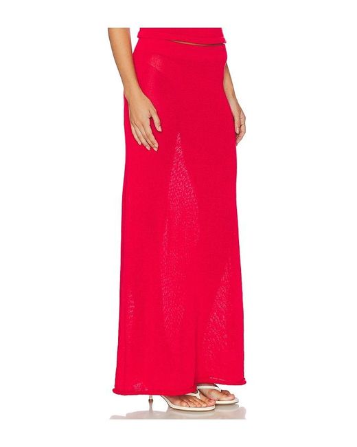 SNDY'S Red Cali Maxi Skirt