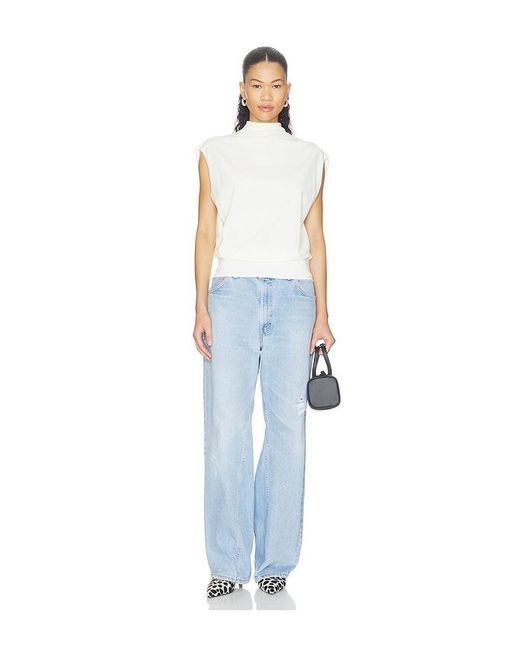 Jonathan Simkhai White Juli Draped Cape Top