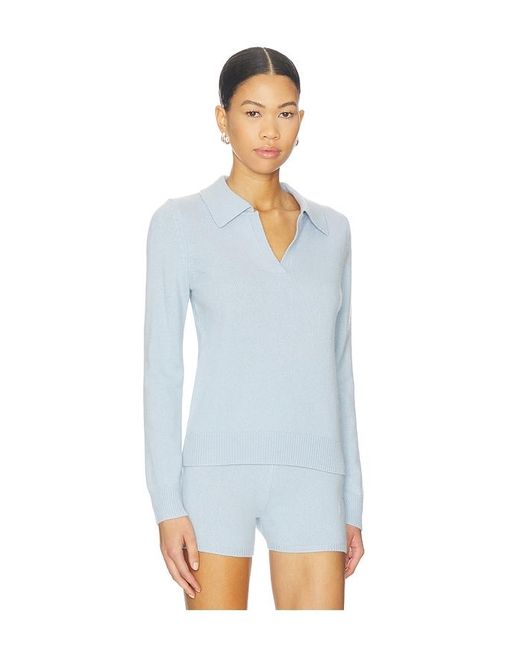 AEXAE Blue Cashmere Polo Jumper