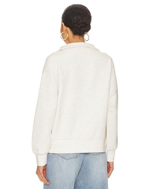 Varley White Hawley Half Zip Sweatshirt