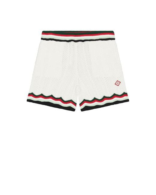 メンズ Casablanca Chevron Faux Crochet Shorts White