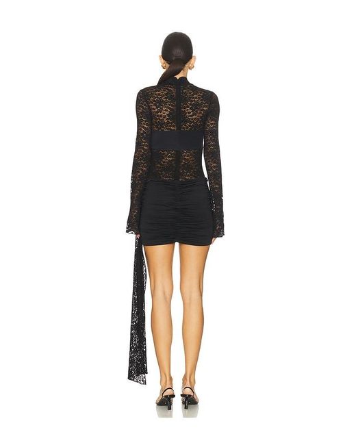 Runaway the Label Black Larna Lace Sleeved Mini Dress