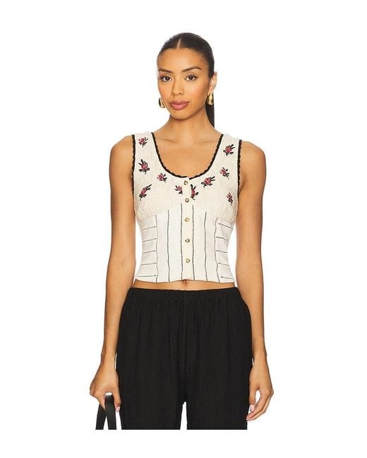 Free People Black Rose Bud Knit Top