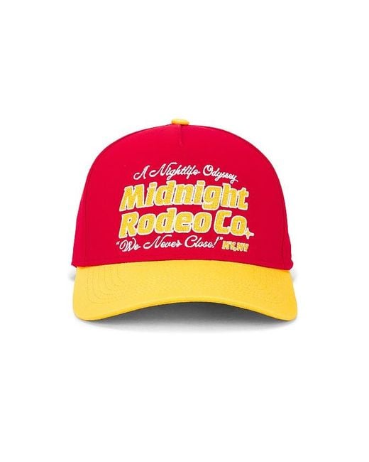 MIDNIGHT RODEO Red Odyssey Trucker Hat for men
