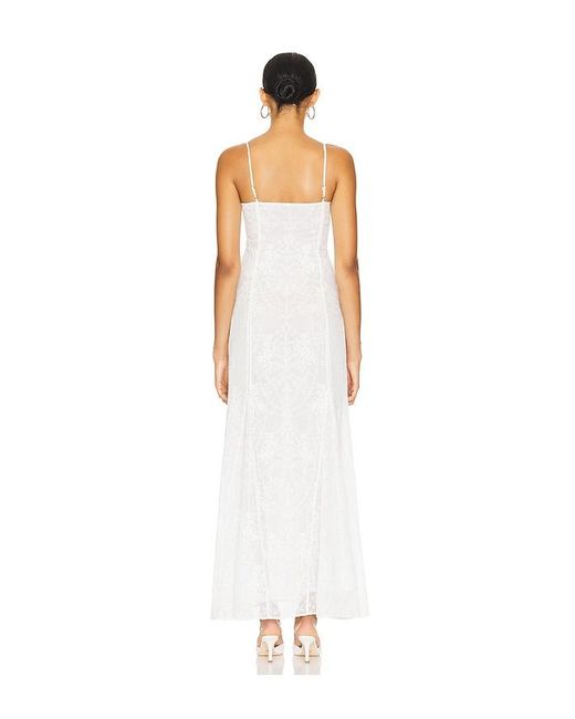 LOBA White Caesarea Embroidered Maxi Dress