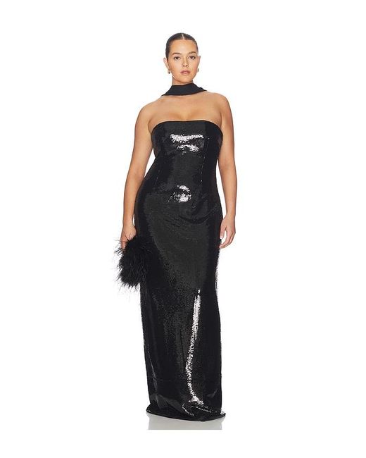 L'academie Black Veleda Sequin Gown