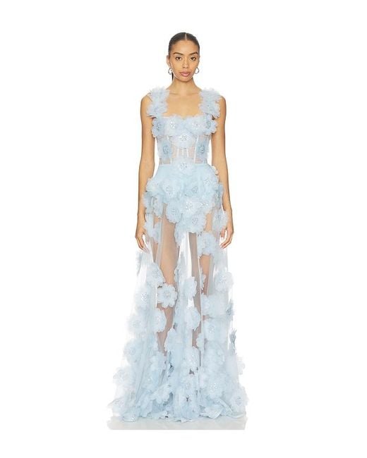 Bronx and Banco Blue Rosalie Floral Gown