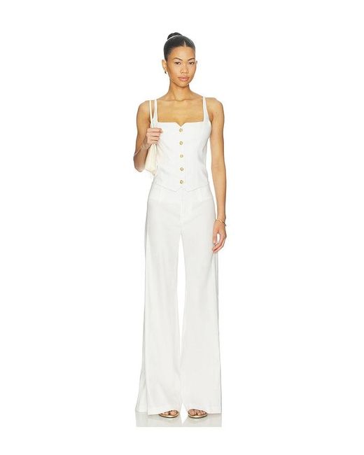 Alice + Olivia White Esma Cropped Top