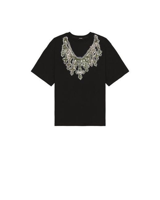 we11done Black Cross Necklace T-Shirt for men