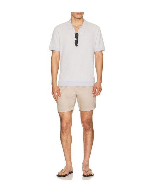 Onia White Textured Johnny Polo for men
