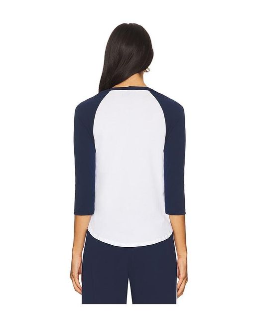 Michael Lauren Blue Katya Raglan 3/4 Sleeve Tee