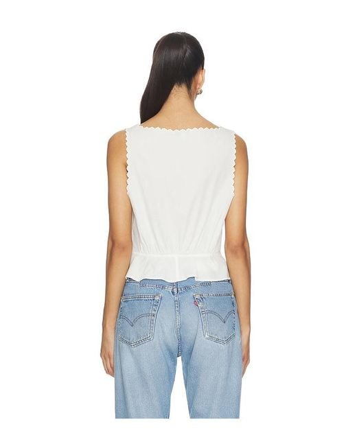Re/done Blue Jerry Tank Blouse Top