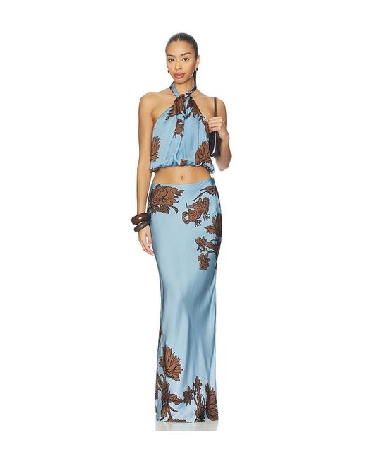Rococo Sand Blue Maxi Skirt