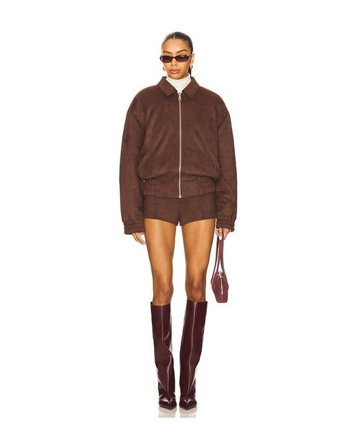 superdown Brown Jessica Faux Suede Short