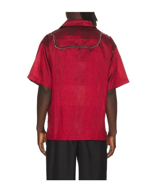 Sanēa Red Naka Silk Shirt for men