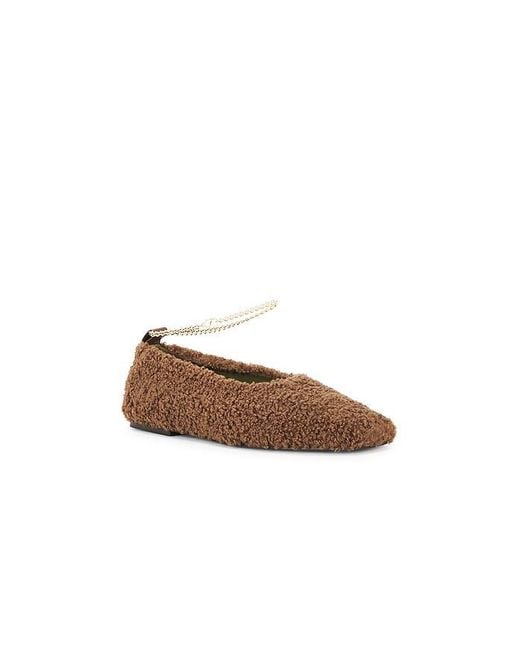MARIA LUCA Brown Augusta Teddy Ballet Flat
