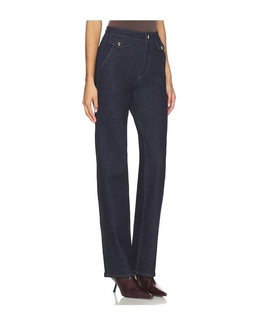 PAIGE Blue Stevie Jeans With Trouser Flap Pockets