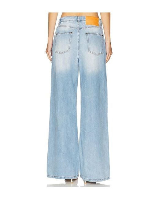One Teaspoon Blue Love Machines High Waist Super Wide Leg