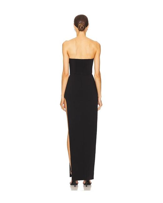 Nbd Black Asymmetric Crepe Maxi Dress
