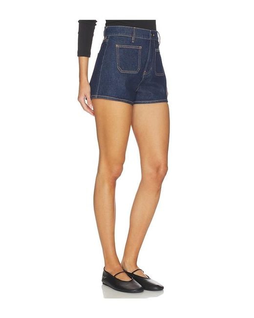 Veronica Beard Blue Elijah Short With Patch Pockets