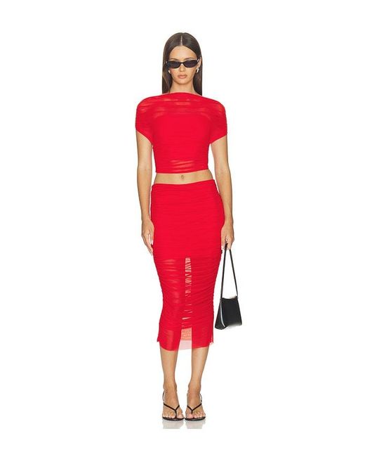 SER.O.YA Red Maja Mesh Skirt