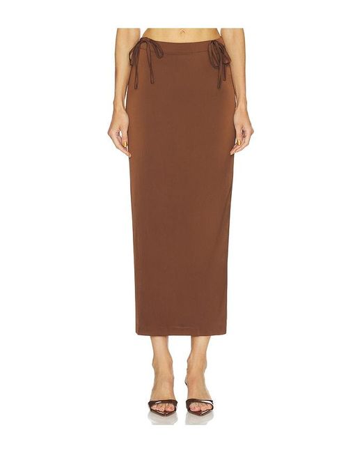 Free People Brown Rosetto Column Skirt