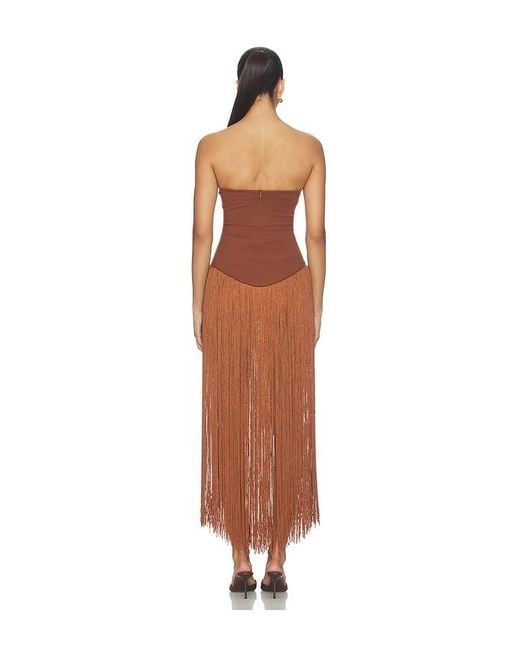 superdown Brown Tea Fringe Romper