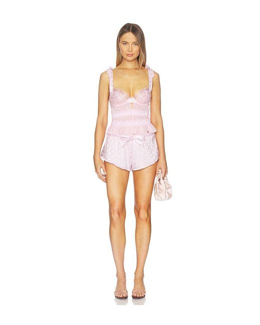 For Love & Lemons White Slotted Hearts Bustier