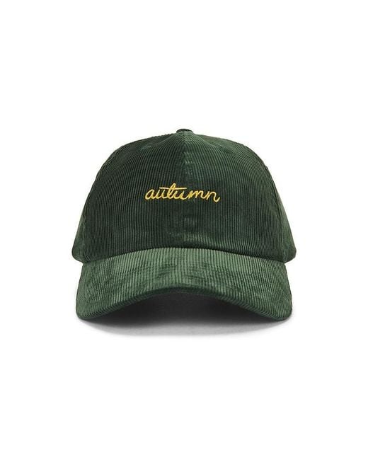 Autumn Headwear Green Cord 6 Panel Cap for men