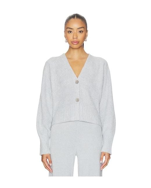 Barefoot Dreams White Cozychic Lite Ribbed Button Front Cardigan