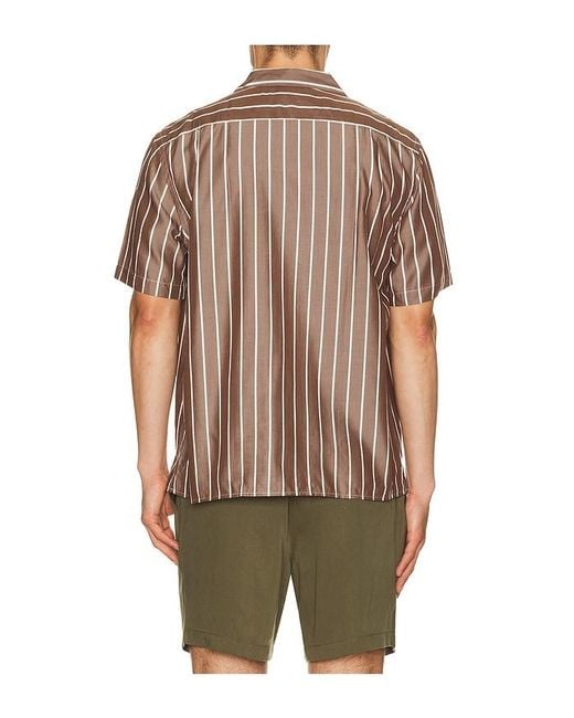 Onia Brown Tencel Convertible Vacation Shirt for men