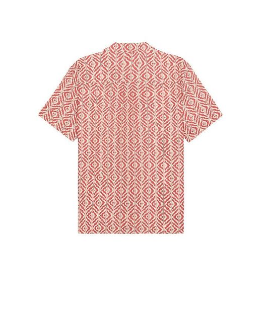 Marine Layer Pink Linen Resort Shirt for men