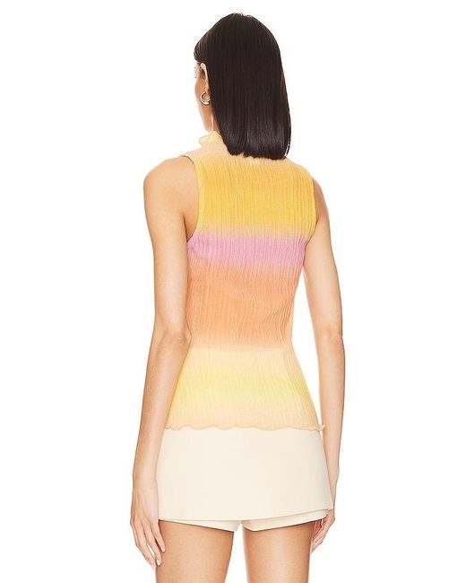 Lovers + Friends Orange Giada Sheer Top