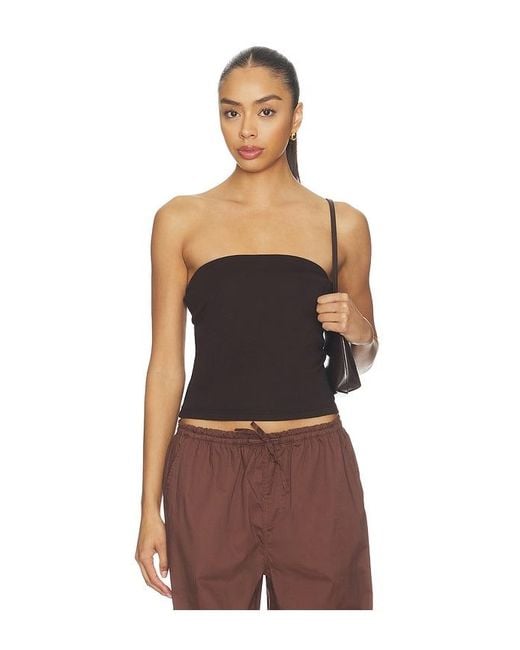 DONNI. Brown The Baby Rib Tube Top