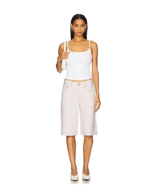 Agolde White Baggy V Short