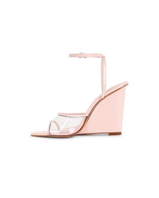 SCHUTZ SHOES Pink Elodie Vinyl Wedge Sandal